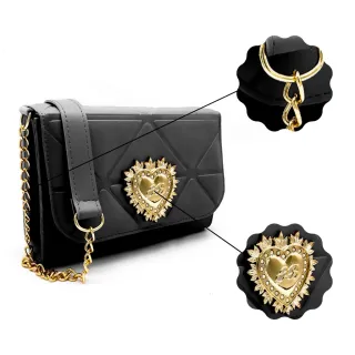 Bolsa Coração e Kit de Bolsas Transversais Femininas - Luxo - rosa/branco