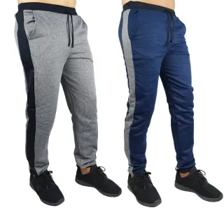 Fitness Calça Masculina Kit 2 Esporte Academia Moletom - 1 Preta 1 Azul