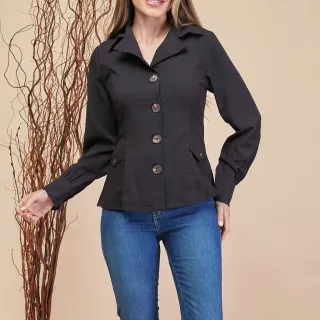 Camisa casual feminina social com gola e botões DL91135 - Terra cota