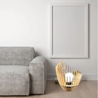 Luminária PANDORA Abajur Grande de Chão em MDF - MDF CRU