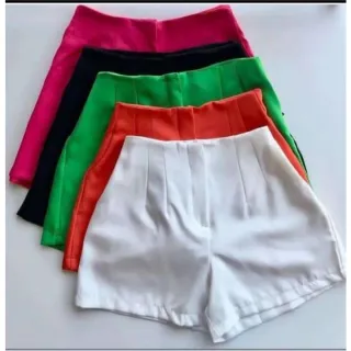 Short Zara Cintura Alta Alfaiataria - Laranja