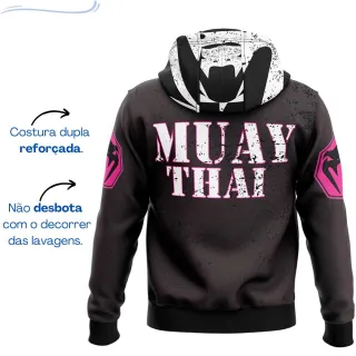Vença no Muay Thai com o Moletom Chute No Peito Blusa Vencer Ou Aprende - Preto