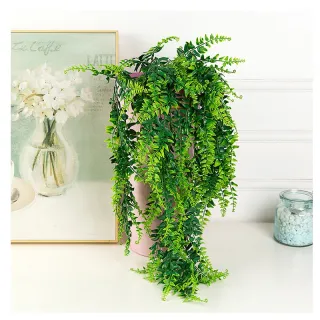 Decoração com Planta Artificial Pendurada - Folhagem Verde para Parede - KIT COM 4 FL-6692 VERDE