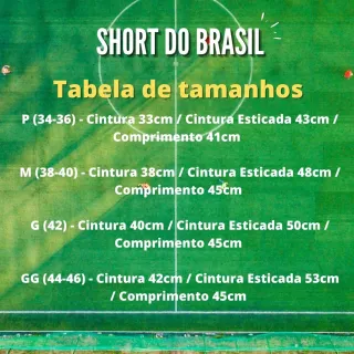 Short Copa do Mundo Tactel Bordado Seleção Brasileira Neymar - Verde Neon (liso)