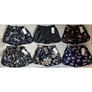 Moda Feminina Curto Soltinho Estampado/Liso Short - Vinho