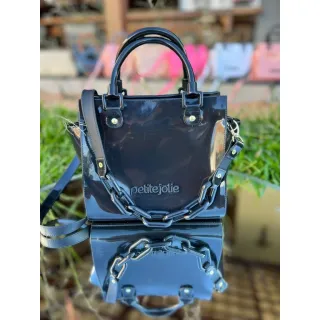 Corrente Love Bolsa Feminina Transversal - Rose/Preto