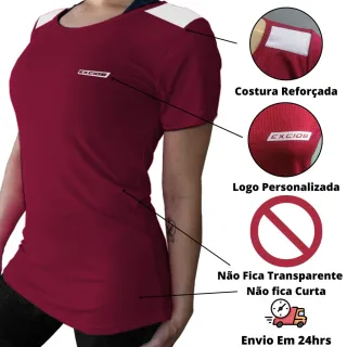 Camiseta Fitness Feminina Dry Fit - Blusa Esportiva Malhação - Cinza Mescla