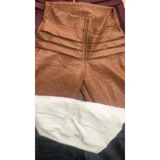 Cintura Alta Calça Legging Levanta Bumbum Com Ziper Cirre - Marrom  Claro