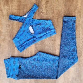 Feminino Fitness Conjuntos Calça e Top - Kit 3 Academia - Estampa variada