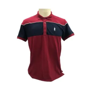 Polo Masculina Algodão Poliéster Polo PA - Branco com Marinho
