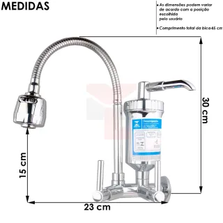 Torneira Parede Cozinha Filtro Gourmet 1/4 Volta C-66 - Único