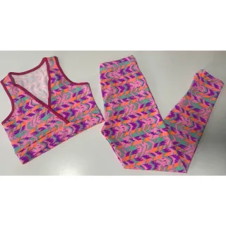 Conjunto de malhar fitness: calça legging e top cropped suplex - Estampa (DC) 13