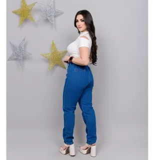 Cintura Alta Calça Mom Jeans Moda Feminina Sem Lycra - Mom Jeans Clarinha