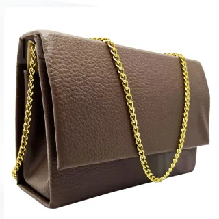 Bolsa Feminina Transversal para Festa Casamento Evento com Corrente - Camelão