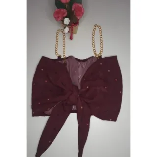 Blusa Cropped com corrente - Promoção diversas cores - Rose cetim1