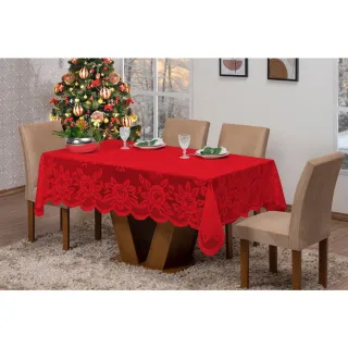 Promoção Toalha de Mesa Renda de Natal para 6 Cadeira - Único