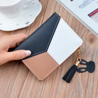 Forma Feminina Bloco de Cores com Zipper - Carteira de Mão - Rosa