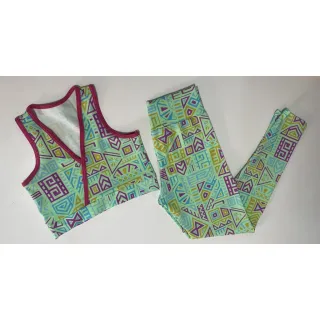 Conjunto de malhar fitness: calça legging e top cropped suplex - Estampa (DC) 13