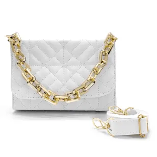 Alça de Mão e Transversal Bolsa Feminina Luxo com Corrente - luxo preta