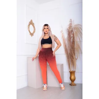 Legging Fitness Degradê Jacquard: grossa, zero transparência, disfarça celulites - Azul