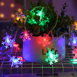 Festa de Natal: Cortina LED Snowflake 6 Metros - Prova d