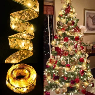 Laço de Natal com LED, Fita de Arame de Cobre - 10M