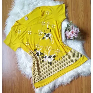 Estilosa Blusinha Manga Curta Plus Size Feminina Moda Evangelica Senhora - Preto