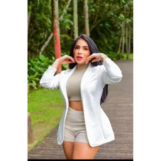 Neoprene Blazer Feminino Terninho Alongado - Lilás