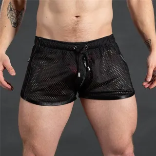 Shorts Masculino de Verão para Exercício Muscular em Casa - Preto