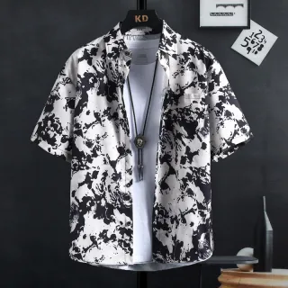 Camisa Masculina de Manga Curta Estampa Graffiti, Compre Online na Raryel - C40