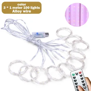 Decoração Romântica Pisca À Prova D'água para Festival de Casamento de Natal - Luzes de Cortina Floco de Neve - C-Warm Light-3m