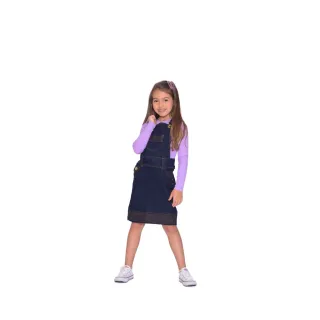Infantil Jardineira Jeans Listra Barra 7PALLAS - AMACIADA