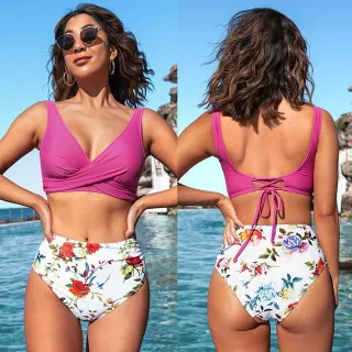 Moda Praia Feminina Colorido Sexy Biquíni 10 Cores - H