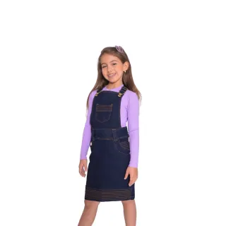 Infantil Jardineira Jeans Listra Barra 7PALLAS - AMACIADA