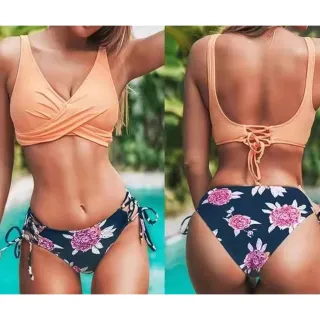 Moda Praia Feminina Colorido Sexy Biquíni 10 Cores - H