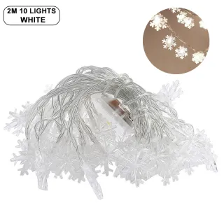 Decoração Romântica Pisca À Prova D'água para Festival de Casamento de Natal - Luzes de Cortina Floco de Neve - C-Warm Light-3m
