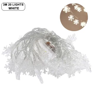Decoração Romântica Pisca À Prova D'água para Festival de Casamento de Natal - Luzes de Cortina Floco de Neve - C-Warm Light-3m