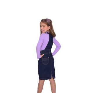 Infantil Jardineira Jeans Listra Barra 7PALLAS - AMACIADA