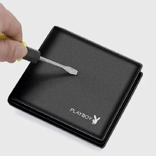 Porta-Cartões de Crédito Fina Retrô Masculina em Couro - Moda Nova - Preto