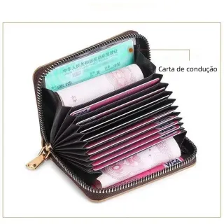 [Promoção] Carteira de couro feminina com padrão Mickey - 8 cores - Preto