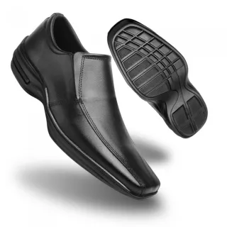 Conforto sem detalhes: Sapato Social Masculino - Preto