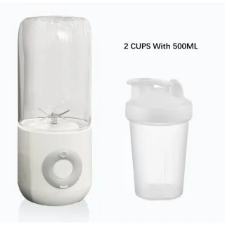 Espremedor Elétrico Mini Liquidificador Portátil J&M 400ML - Azul (2 xícaras 1 tampa)