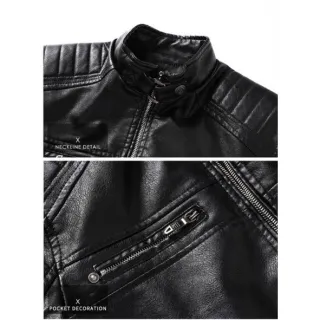 Corta Vento Jaqueta Moto Couro Grossa - Preta