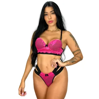 Estili Conjunto Feminino Sutiã Calcinha Com Bojo Neon