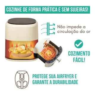 Papel redondo antiaderente descartável para Air Fryer - Forma em papel - 200 UNIDADES