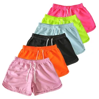 Blogueirinha Neon Kit Feminino - 5 Shorts de Praia Tactel - Escolher após a compra