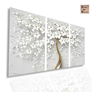 Quadro Luxo Flor De Cerejeira Sala Quarto Decorativos - Cinza