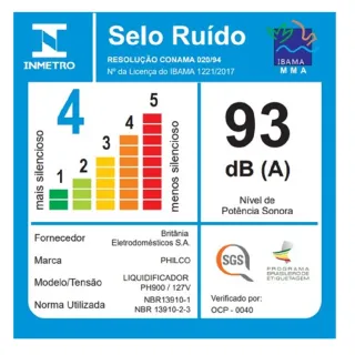 Liquidificador Philco Preto Turbo Pro PH900 3 Litros 12 Velocidades 1200W - Único