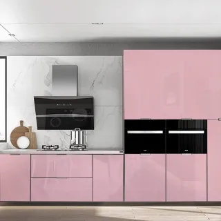 Revestimento Adesivo Lavavel Modelo Laca Alto Brilho Rosa Unico - Papel de Parede - Único