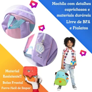 Escolar Creche Passeio Mochila Infantil Animais Zoo Pets Menino e Menina - Coelho Dalila